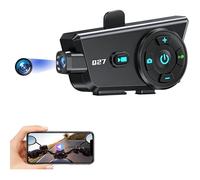 Interphone Bluetooth Pour Casque De Moto Avec Caméra Embarquée Enregistrement Vidéo Hd 720P Pour Casque De Moto Interphone Mains