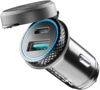 INTERPHONE Cellularline ACC2USB Adaptateur Moto 2 USB pour DIN Femelle - Adaptateur Allume-Cigare Type-A et Type-C