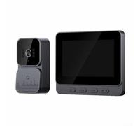 Interphone de Porte Vidéo, Portier Vidéo Full HD avec écran Couleur, Caméra de Sonnette Vidéo WiFi avec écran IPS de 4,3", Système d'interphone Vidéo sans Fil, Vision Nocturne Infrarouge Imperméable