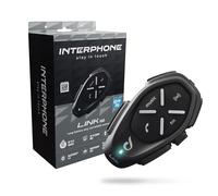 Interphone Link HD - Unique Casque Moto Écouteurs Stéréo Haute Fidélité 40 mm, Utilisation Pilote - Distance 300 MT, Autonomie 20 Heures, GPS, TFT, étanche IPX67