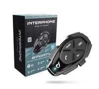 Interphone Sport HD - Unique de Casque de Moto avec écouteurs HD HiFi 40, 4 Motards, Distance 1 km, autonomie 20 Heures - Veille 1 000 Heures, TFT, GPS, imperméable, Universel modèle 2024