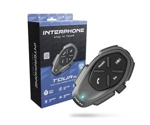 Interphone Intercom Tour HD Mono - Intercom Moto pour Communication Entre 4 Motards jusqu'à 1.5 km de Distance - avec Bluetooth 4.2 pour GPS et appels - Autonomie 25 h et étanchéité IP67