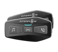 Interphone INTERPHOUCOM2TP, Doppio, Interfono Bluetooth 5.0 da Casco per Moto, USO, Distanza 600Mt, Autonomia Fino a 12 Ore, Mp3, GPS, Impermeabile IP67, Universale, Gruppo Piloti 2, Set di 2 Noir