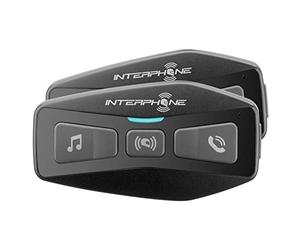 Interphone INTERPHOUCOM2TP, Doppio, Interfono Bluetooth 5.0 da Casco per Moto, USO, Distanza 600Mt, Autonomia Fino a 12 Ore, Mp3, GPS, Impermeabile IP67, Universale, Gruppo Piloti 2, Set di 2 Noir