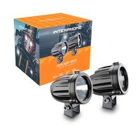 Interphone Paire de feux additionnels moto avant - Phare LED homologué ECE R112 - Kit de 2 phares de moto avec une puissance de 10W - Flux lumineux de 990 lumens - Motif de faisceau SPOT