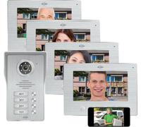 Interphone porte vidéo IP - ELRO - DV4000IP4 - 4 appartements - Caméra Full HD 1080P - Vision nocturne couleur