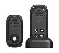 Interphone sans fil 300 mètres avec unité extérieure étanche et longue durée de vie de la batterie pour une communication continue à la maison et la sécurité (noir)