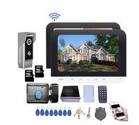 Interphone sans fil, Interphone sans fil 7 pouces visiophone avec serrure électrique comprend deux moniteurs intérieurs for le système de sécurité domestique intelligent Tuya