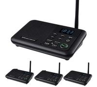 Interphone sans fil, Interphones sans fil FM à 22 canaux Accueil Maison Bureaux d'affaires 1Mile Range Room To Room Calling & Système parlant(4Unit Black)