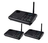 Interphone Sans Fil, Interphones sans fil FM à 22 canaux Accueil Maison Bureaux d'affaires 1Mile Range Room To Calling & Système parlant(3Unit Black)