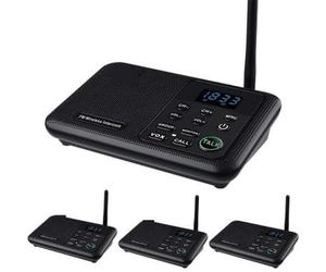 Interphone Sans Fil, Interphones sans fil FM à 22 canaux Accueil Maison Bureaux d'affaires 1Mile Range Room To Calling & Système parlant(4Unit Black)