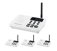 Interphone sans fil, Interphones sans fil FM à 22 canaux Accueil Maison Bureaux d'affaires Appel de chambre à chambre & Système parlant longue portée de 1 mille(4 Unit White)