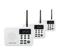 Interphone sans fil, Interphones sans fil FM à 22 canaux Accueil Maison Bureaux d'affaires Appel de chambre à chambre & Système parlant longue portée de 1 mille(3 Unit White)