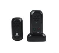 Interphone sans fil longue portée pour un usage domestique avec zone de couverture de 300 m, boîtier en ABS et unité extérieure résistante aux intempéries pour une utilisation toute l'année (noir)