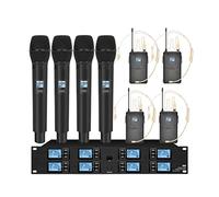 Interphone sans fil, Microphone sans fil UHF professionnel Microphone à main à 8 canaux Microphone Lavalier Microphone de conférence de performance sur scène(Hand-held headset)