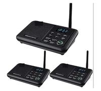 Interphone Sans Fil, Système d'interphone sans fil longue portée de 1 mile for les bureaux d'affaires à domicile, pièce, communiquez(3 Unit Black)