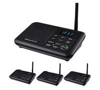 Interphone sans fil, Système d'interphone sans fil longue portée de 1 mile for les bureaux d'affaires à domicile, pièce à pièce, communiquez.(4 Unit Black)