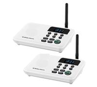 Interphone sans fil, Système d'interphone sans fil longue portée de 1 mile for les bureaux d'affaires à domicile, pièce à pièce, communiquez.(2 Unit White)