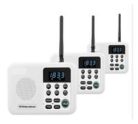 Interphone sans fil, Système d'interphone sans fil longue portée de 1 mile for les bureaux d'affaires à domicile, pièce à pièce, communiquez.(3 Unit White)