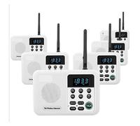 Interphone sans fil, Système d'interphone sans fil longue portée de 1 mile for les bureaux d'affaires à domicile, pièce à pièce, communiquez.(6 Unit White)