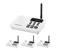 Interphone Sans Fil, Système d'interphone sans fil longue portée de 1 mile for les bureaux d'affaires à domicile, pièce, communiquez(4 Unit White)