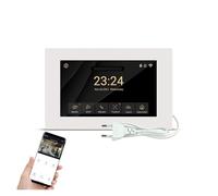 Interphone sans fil, Système d'interphone vidéo intelligent sans fil 1080P écran tactile complet avec porte filaire téléphone intelligent parlant déverrouillage à une touche(R6-M503WA-B)