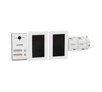 Schneider Electric Ritto Twinbus Kit vidéo IP avec écran HD 7", 2 fils, 2 familles, APP, interphone, montage en saillie, blanc