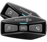 Interphone Intercom INTERPHOUCOM2TP Bluetooth 5.0 – portée 600 m, 12h, IP67, Pack 2 Noir