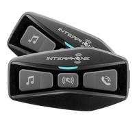 Interphone Intercom INTERPHOUCOM2TP Bluetooth 5.0 – portée 600 m, 12h, IP67, Pack 2 Noir