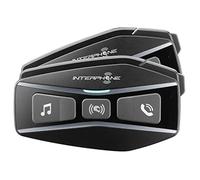 INTERPHONE UCOM16 - Dual Paquet - Technologie Mesh 2.0 et Bluetooth 5.0, Usage Groupe 24 Pilotés, Distance 1,6 Km, autonomie jusqu'à 15 Heures, MP3, GPS, étanche IP67