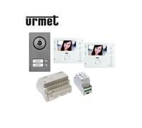 Interphone vidéo couleur Kit portier vidéo Mini Note 2 avec 2 moniteurs - URMET 1722/94