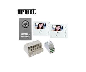 Interphone vidéo couleur Kit portier vidéo Mini Note 2 avec 2 moniteurs - URMET 1722/94