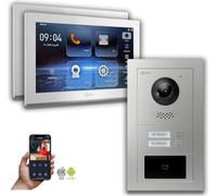 Interphone vidéo Goliath IP : 10 pouces 2 maisons familiales, RFID, argent : Boîte d'encastrement : 10 pouces en blanc : Connexion POE 4 par: : 4 choix de moniteur POE : 10 pouces en blanc Boîte de mo