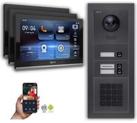 Interphone vidéo Goliath IP : 10 pouces 3 maisons familiales, code numérique, anthracite : 10 pouces en noir : Boîte de montage en surface : Connexion POE 4 par: : 4 choix de moniteur POE : 10 pouces 