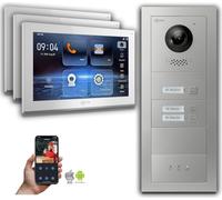 Interphone vidéo Goliath IP : 10 pouces 3famille, affichage, argent : Boîte d'encastrement : 10 pouces en blanc : 4er POE connexion par: : 4er POE choix du moniteur : 10 pouces en blanc boîte de monta