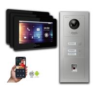 Interphone vidéo Goliath IP : 7 pouces 3 familles, empreinte digitale, argent : Boîte d'encastrement : 7 pouces en noir : Connexion POE 4 par: : 4 choix de moniteur POE : 7 pouces en noir Boîte de mon
