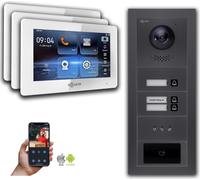 Interphone vidéo Goliath IP : 7 pouces 3 familles, RFID, affichage, anthracite : Boîtier en saillie : 7 pouces en blanc : Connexion POE 4 par : 4 choix de moniteur POE : 7 pouces en blanc Boîtier de m