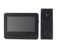 Interphone vidéo sonnette avec écran intérieur de 4,3 pouces, caméra grand angle de 130°, instantané et enregistrement automatiques, batterie rechargeable, offre un suivi pratique des événements