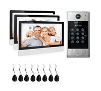 Interphone Vidéo Wi-FI 4 Fils, Écran Tactile 10 Pouces 1080p, Application, Carte Magnétique, Déverrouillage en 1, Tuya Audio Bidirectionnel(3M1D)