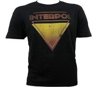 Interpol Triangle T-Shirt Graphic Tee Printed Top Mens Black Shirt S