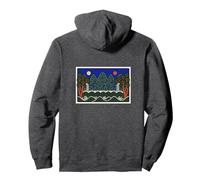 Interprétation moderne du design coréen du soleil et de la lune à cinq pics Sweat à Capuche