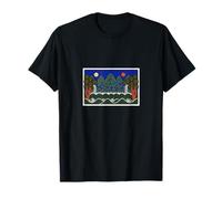 Interprétation moderne du design coréen du soleil et de la lune à cinq pics T-Shirt