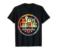 Interprète ASL Interprète Enseignant École Langue des Signes Interprète T-Shirt