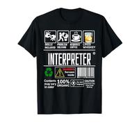 Interprète en Langue des Signes Compétences d'étiquetage Café et Whisky T-Shirt