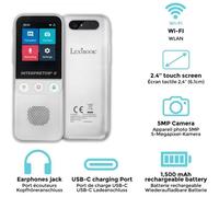 Lexibook Interpretor 3, Traducteur Vocal Instantané 137 Langues, Traduction Photo et Mémos, Traducteur Multilingue Parlant Portable Pro & Voyage, Port Écouteurs, Wi-FI et Hors-Ligne, NTL3000