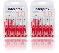 INTERPROX - Miniconique 1.0 - Brossettes Interdentaires - Fibres en Tynex - Rouge - Blister de 6 unités (Lot de 2)