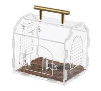 Interrarium de saut avec poignée - Petit boîtier en acrylique avec ouverture frontale et trous d'aération | Facile à mettre et à | Convient pour les araignées, grenouilles, geckos, prières