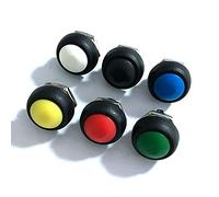 Interrupteur 10 Pcs Blanc Rouge Bleu Vert 12mm PBS-33B Étanche Momentané ON Off Bouton Poussoir Mini Rond PBS33B PBS 33B(Blu)