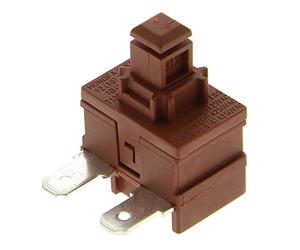 Interrupteur 2 cosses KAN-L1 compatible avec des Aspirateur AEG, ELECTROLUX, TORNADO - Gtapiece - Bouton poussoir - Marron - ON-ON-OFF