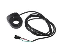 Interrupteur 2 en 1 pour guidon de scooter électrique pour vélo électrique et scooter électrique - Bouton de verrouillage ON/OFF, broche de commande d'accélérateur, 24 V/36 V/48 V, ABS noir, câble de